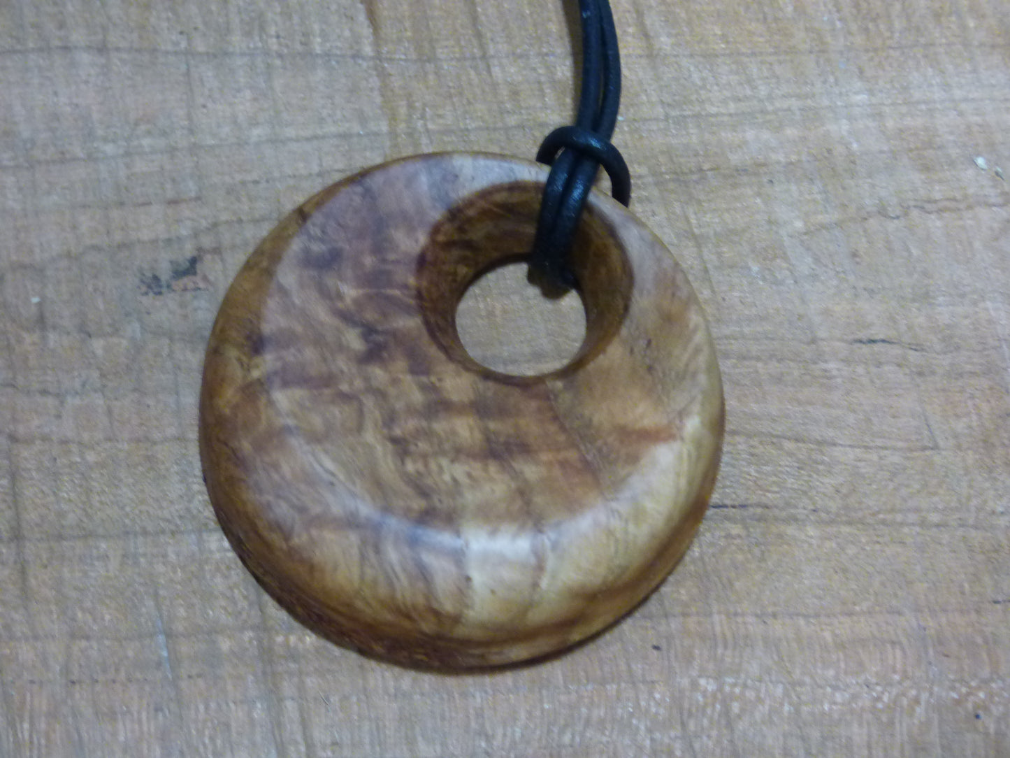 Handmade Red Oak Burl Wood Pendant