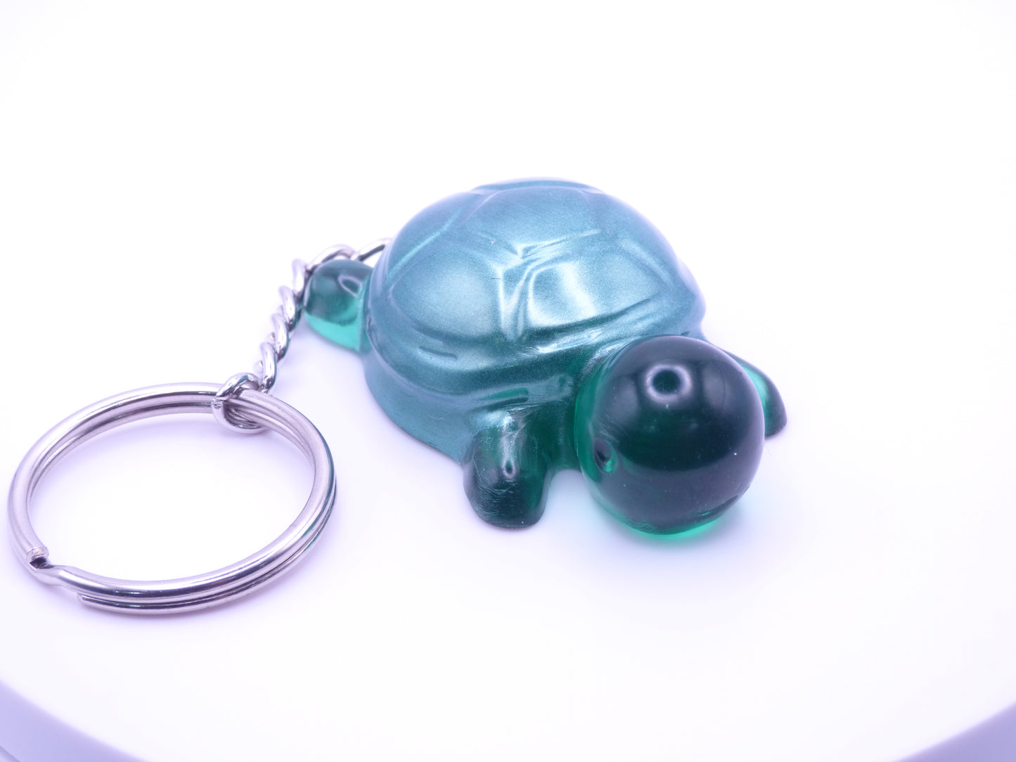 Handmade Resin Mini Turtle Keychain Translucent Jade Green with Opaque Green Shell (Copy)