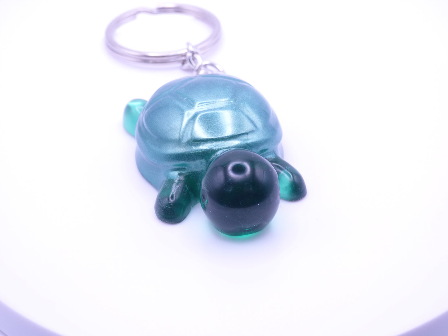 Handmade Resin Mini Turtle Keychain Translucent Jade Green with Opaque Green Shell (Copy)