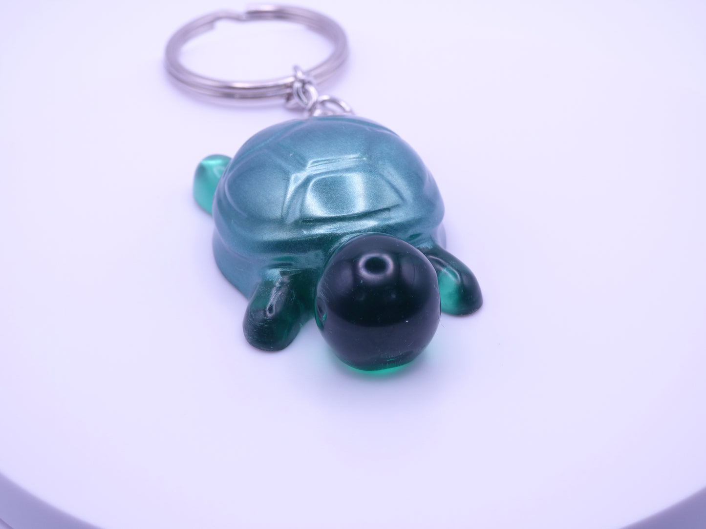 Handmade Resin Mini Turtle Keychain Translucent Jade Green with Opaque Green Shell (Copy)