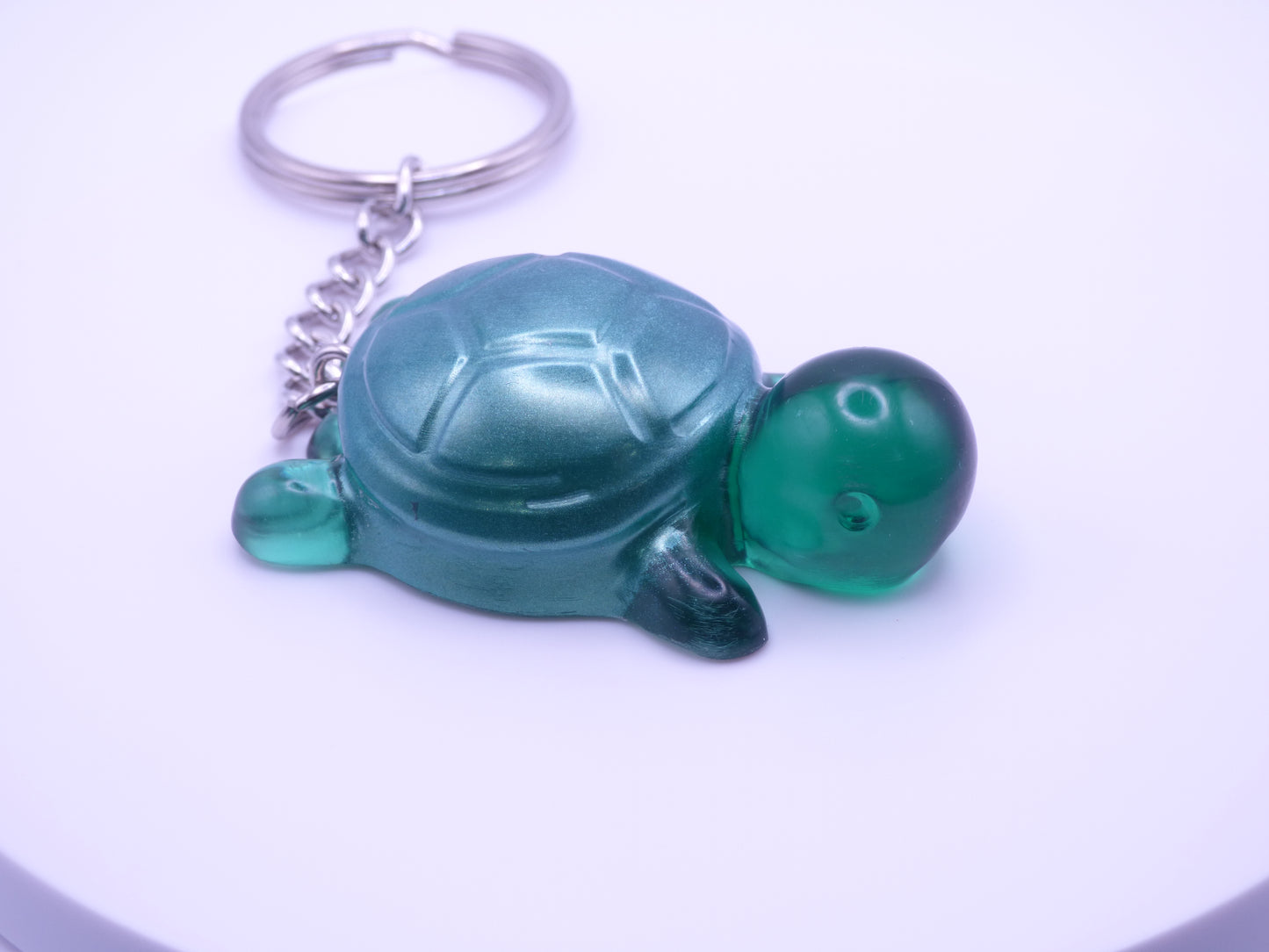 Handmade Resin Mini Turtle Keychain Translucent Jade Green with Opaque Green Shell (Copy)