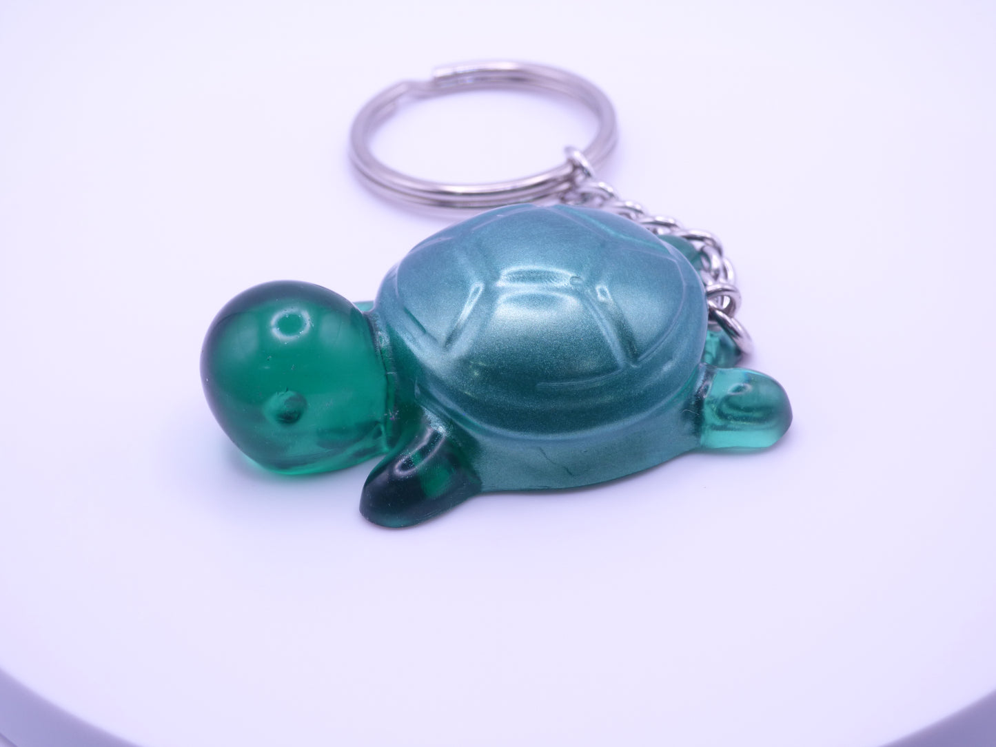 Handmade Resin Mini Turtle Keychain Translucent Jade Green with Opaque Green Shell (Copy)