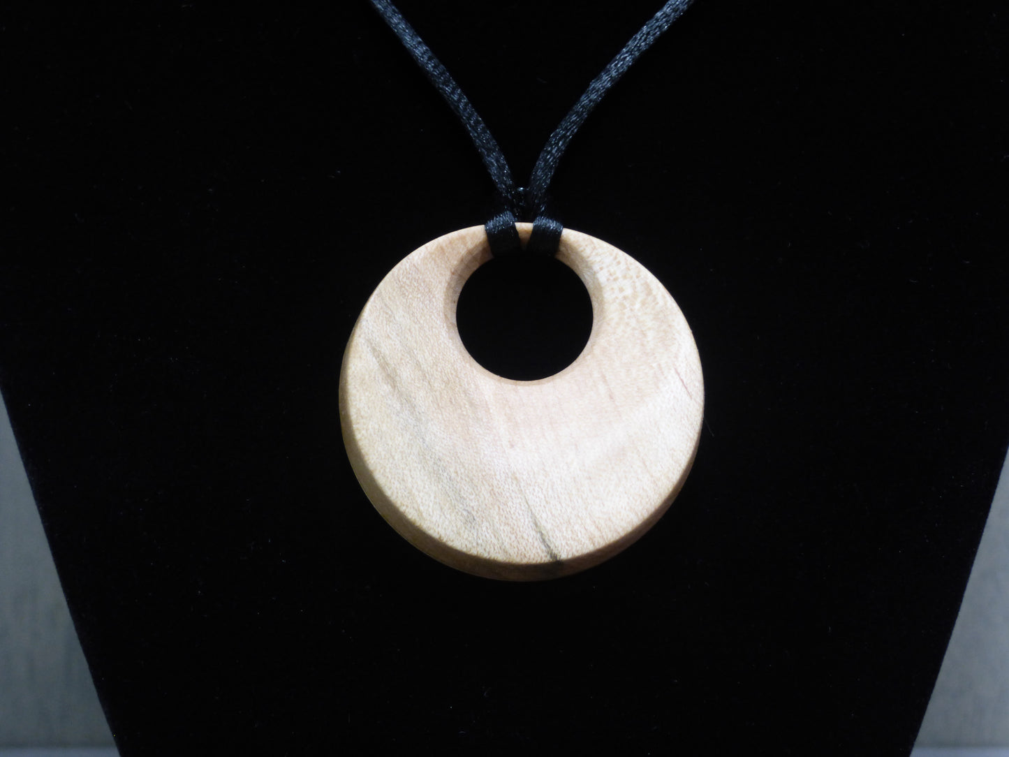 Maple Wood Turned Offset Pendant