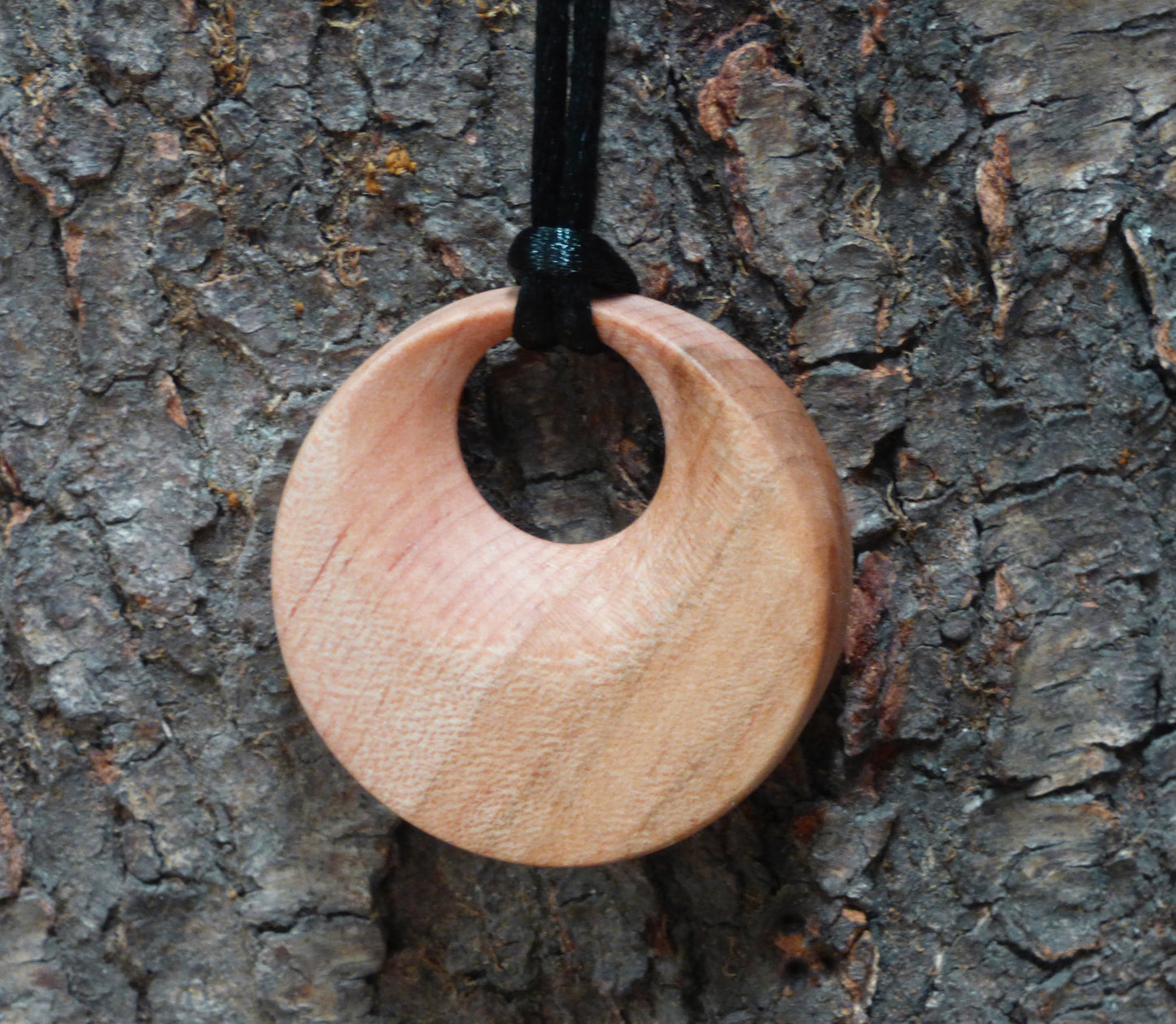 Maple Wood Turned Offset Pendant