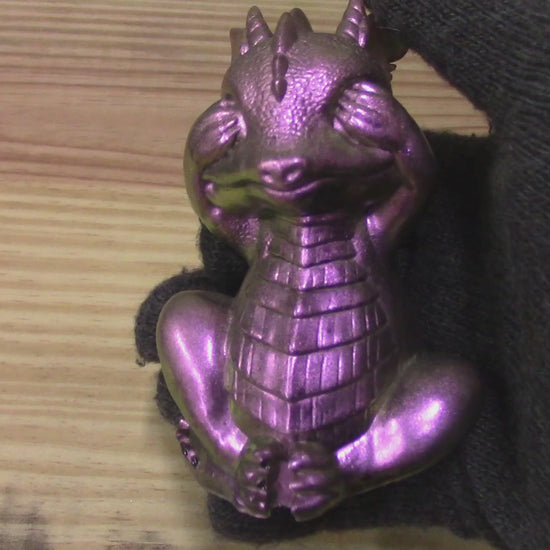 See No, Speak No, Hear No Evil Resin Baby Dragons Set Hand Poured From Epoxy Resin And Colored With Chameleon Mica Powders