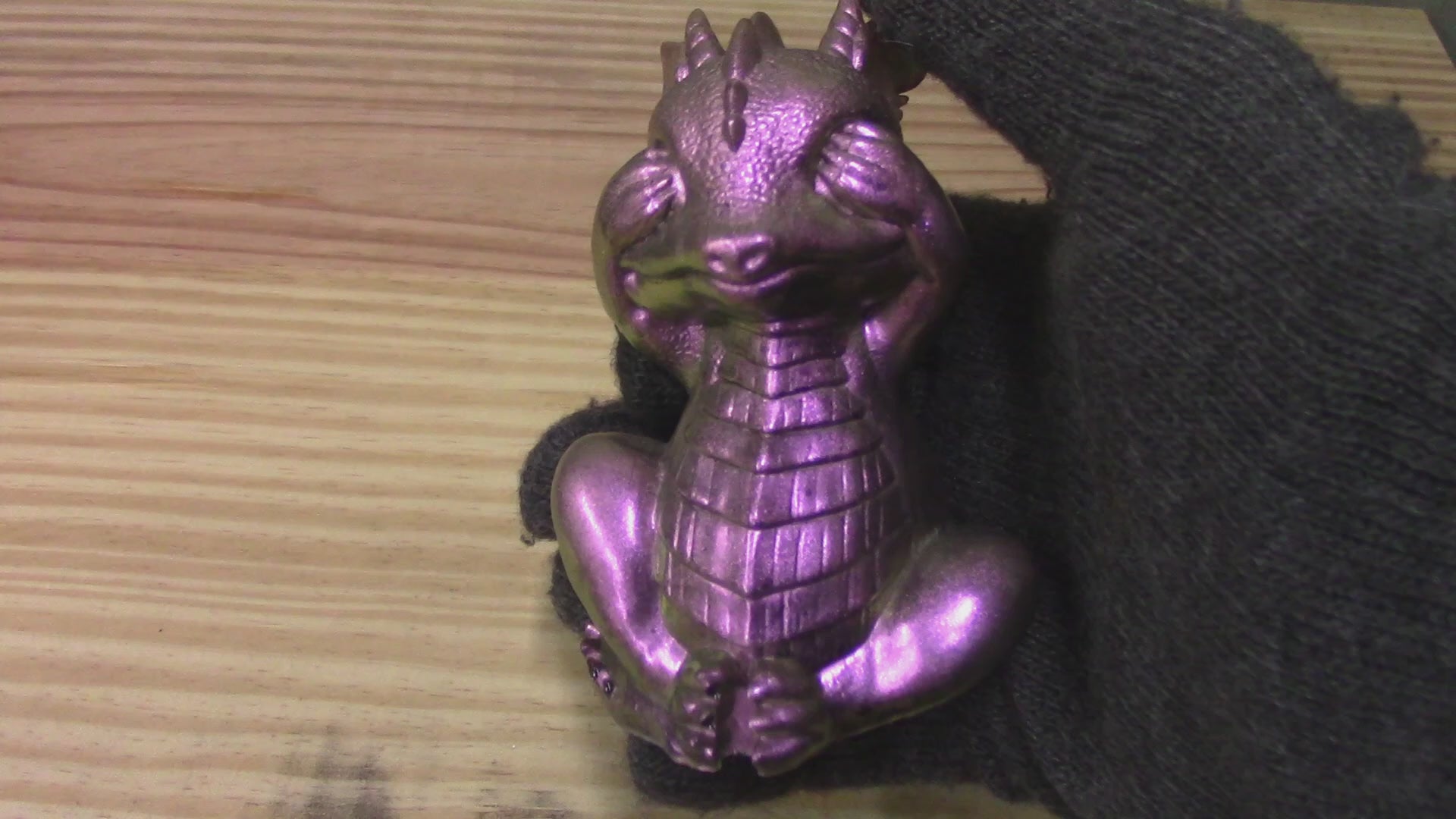 See No, Speak No, Hear No Evil Resin Baby Dragons Set Hand Poured From Epoxy Resin And Colored With Chameleon Mica Powders