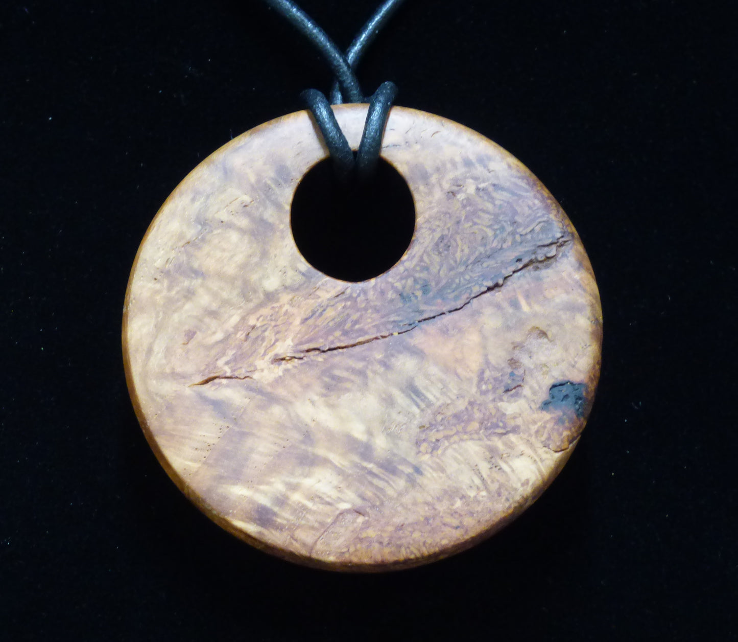 Handmade Red Oak Burl Wood Pendant